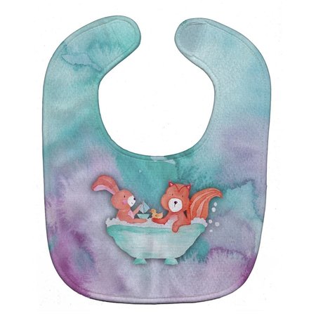 CAROLINES TREASURES Rabbit and Squirrel Bathing Watercolor Baby Bib BB7348BIB